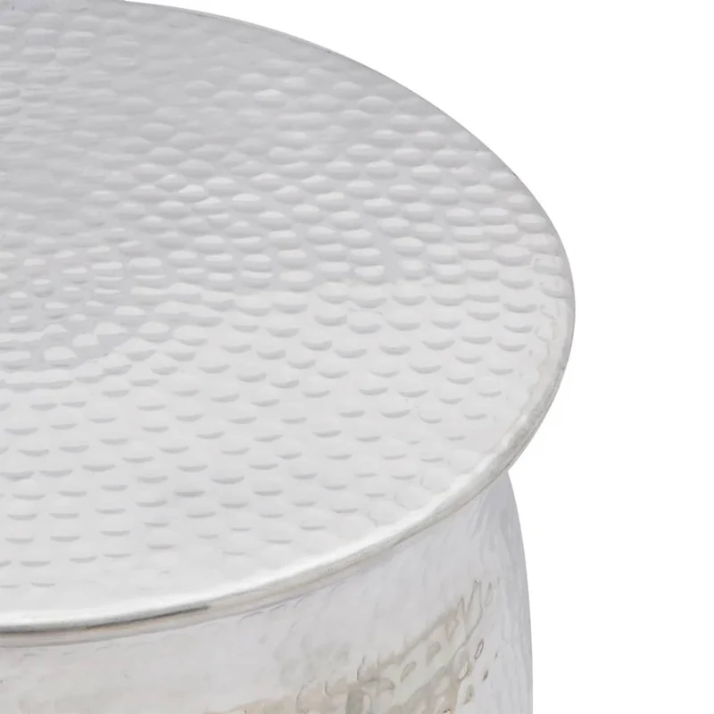 Table basse table d'appoint support plante 36 x 42 cm en aluminium argenté DEC031481