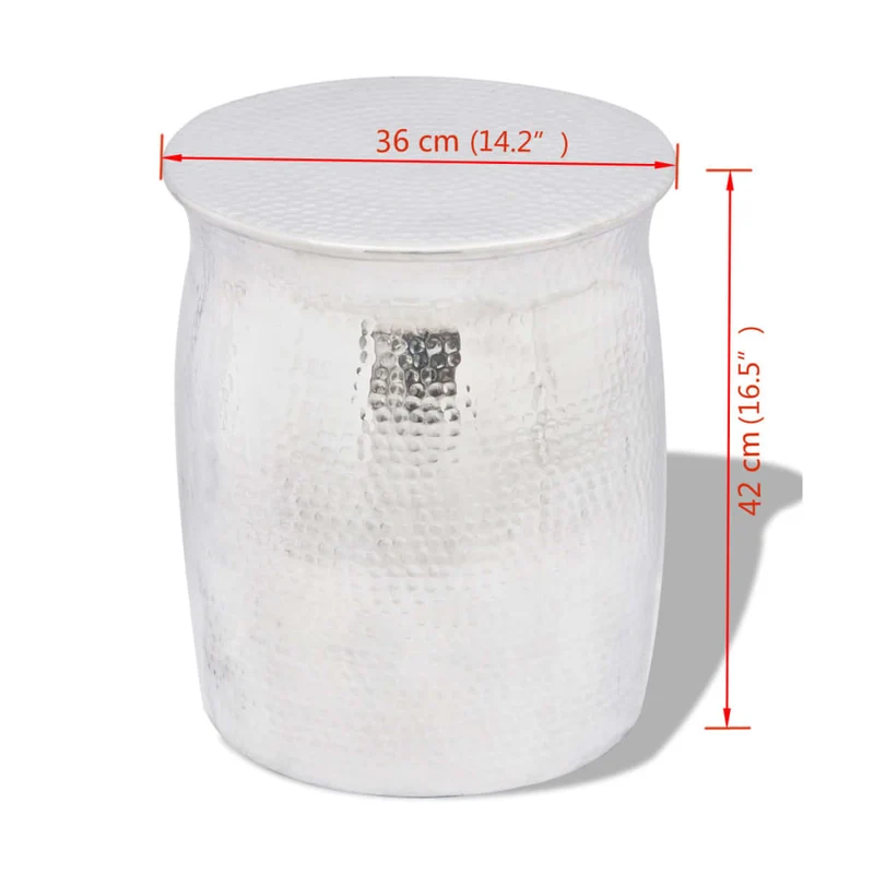 Table basse table d'appoint support plante 36 x 42 cm en aluminium argenté DEC031481