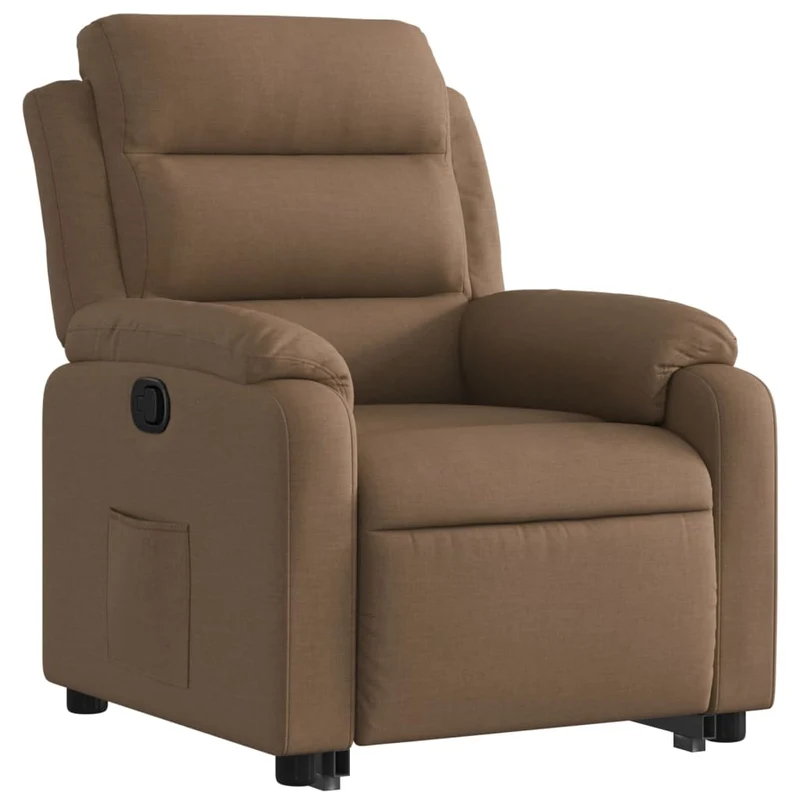 Fauteuil relax TV rembourrage confortable fonction de levage électrique en tissu marron DEC028058