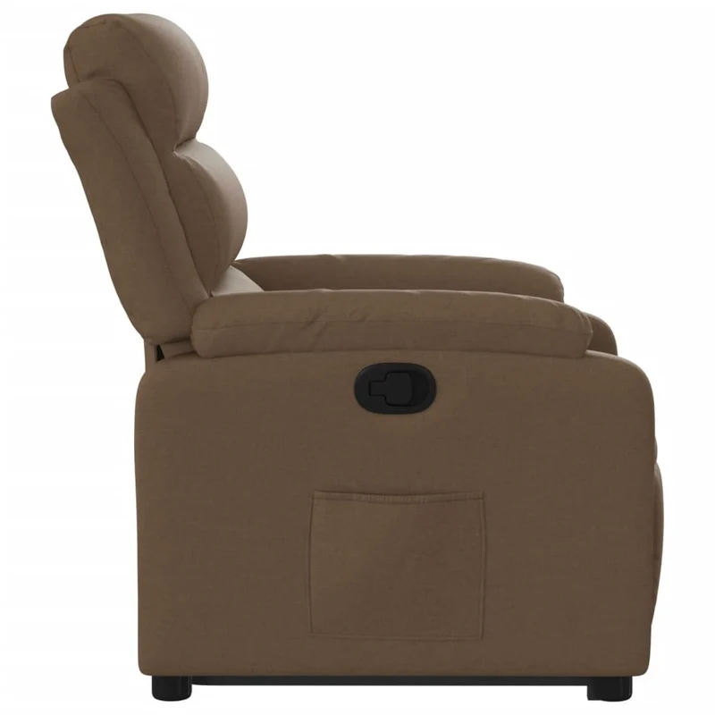 Fauteuil relax TV rembourrage confortable fonction de levage électrique en tissu marron DEC028058