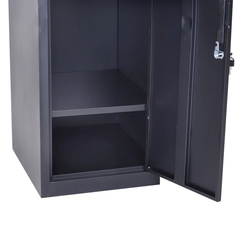 Armoire à casiers pour maison bureau 38 x 46 x 180 cm verrouillable ventilée industriel en acier laminé à froid noir 21_0006098