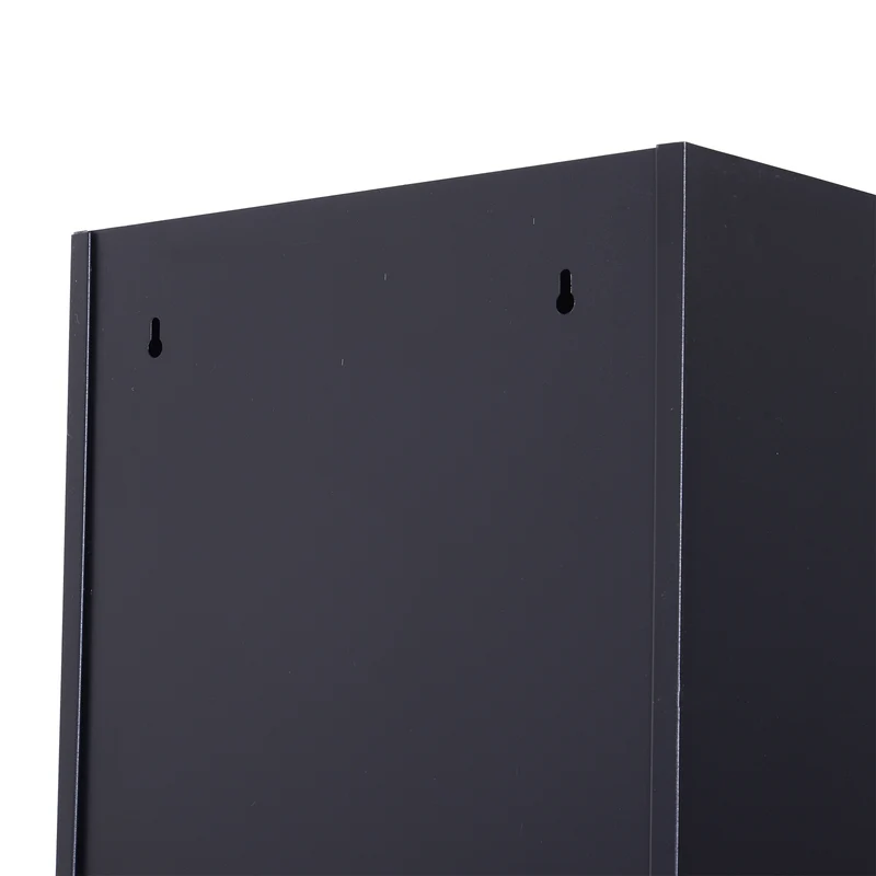 Armoire à casiers pour maison bureau 38 x 46 x 180 cm verrouillable ventilée industriel en acier laminé à froid noir 21_0006098