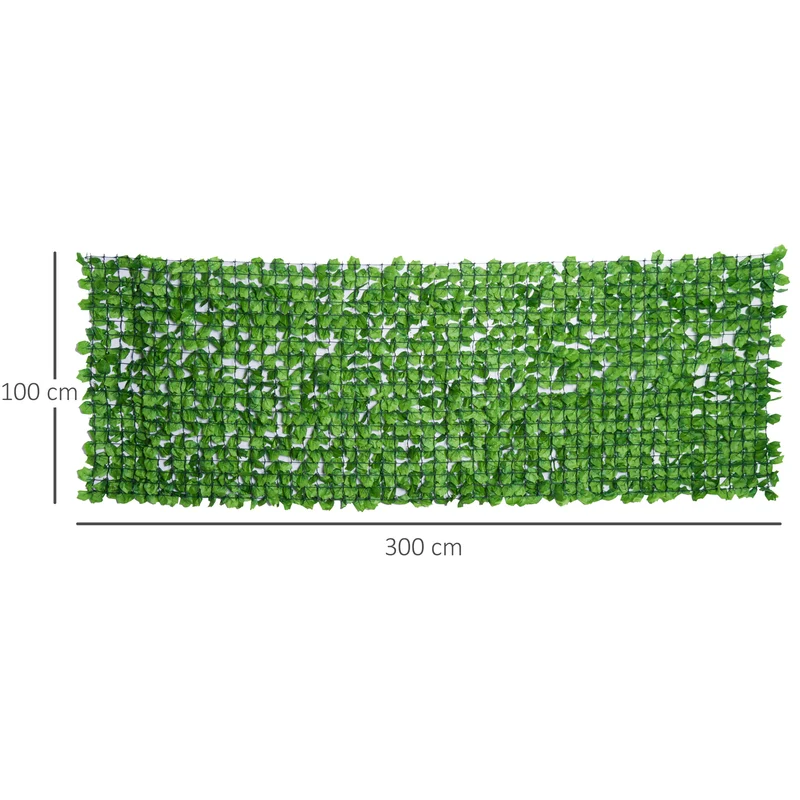 Lot de 2 haies artificielles brise-vue balcon 3 x 1 m intimité entretien facile style contemporain en plastique vert 21_0004012