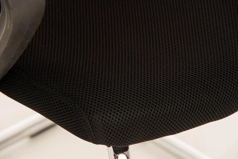 Chaise de bureau reception sans roulettes dossier en maille avec accoudoirs rouge BUR10503