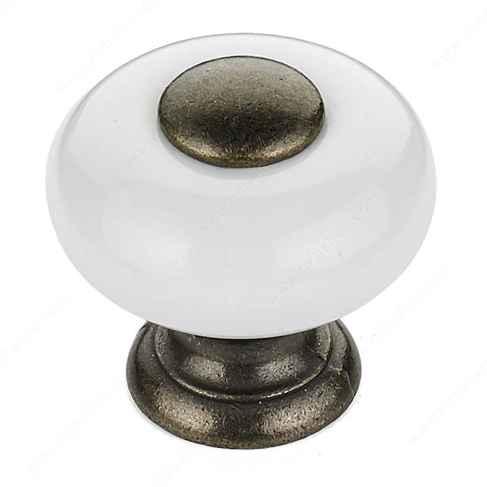 Bouton éclectique en céramique et métal - 5003