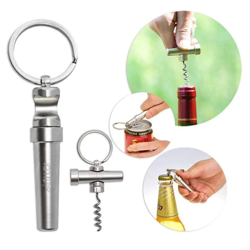 Porte-Clef Tire Bouchon Vis Cachée