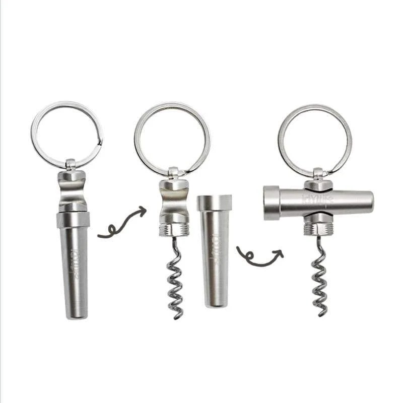 Porte-Clef Tire Bouchon Vis Cachée