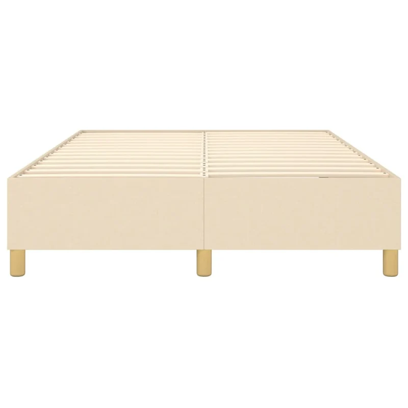 Sommier à lattes sur pieds cadre de lit 140x200 cm tissu crème TDL0207264