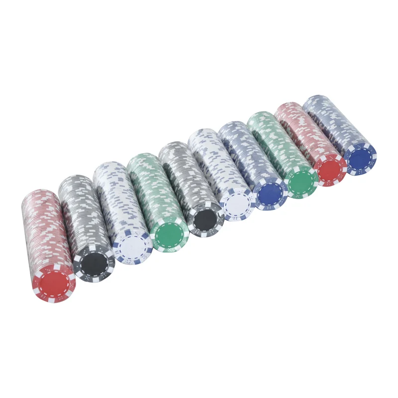 Mallette de poker professionnelle portable 55,5 x 22 x 6,5 cm 500 jetons tournois complète moderne en aluminium argenté 21_0006638