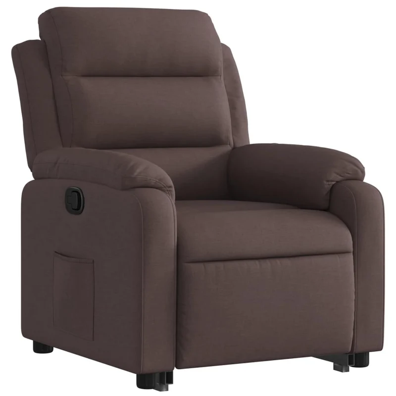 Fauteuil relax TV rembourrage confortable fonction de levage électrique en tissu marron foncé DEC028013