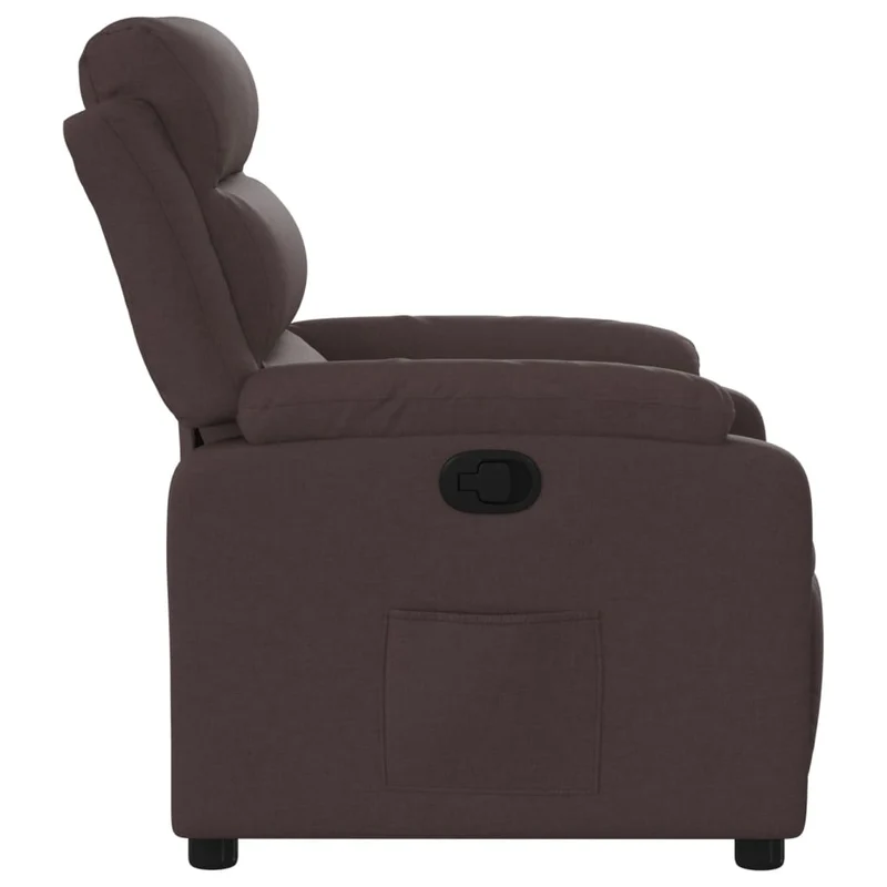 Fauteuil relax TV rembourrage confortable fonction d'inclinaison manuelle en tissu marron foncé DEC028007