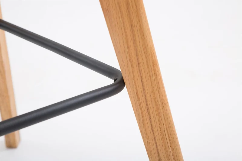 Tabouret de bar x1 style scandinave avec assise en similicuir et plastique orange et structure en bois naturel 10_0006040