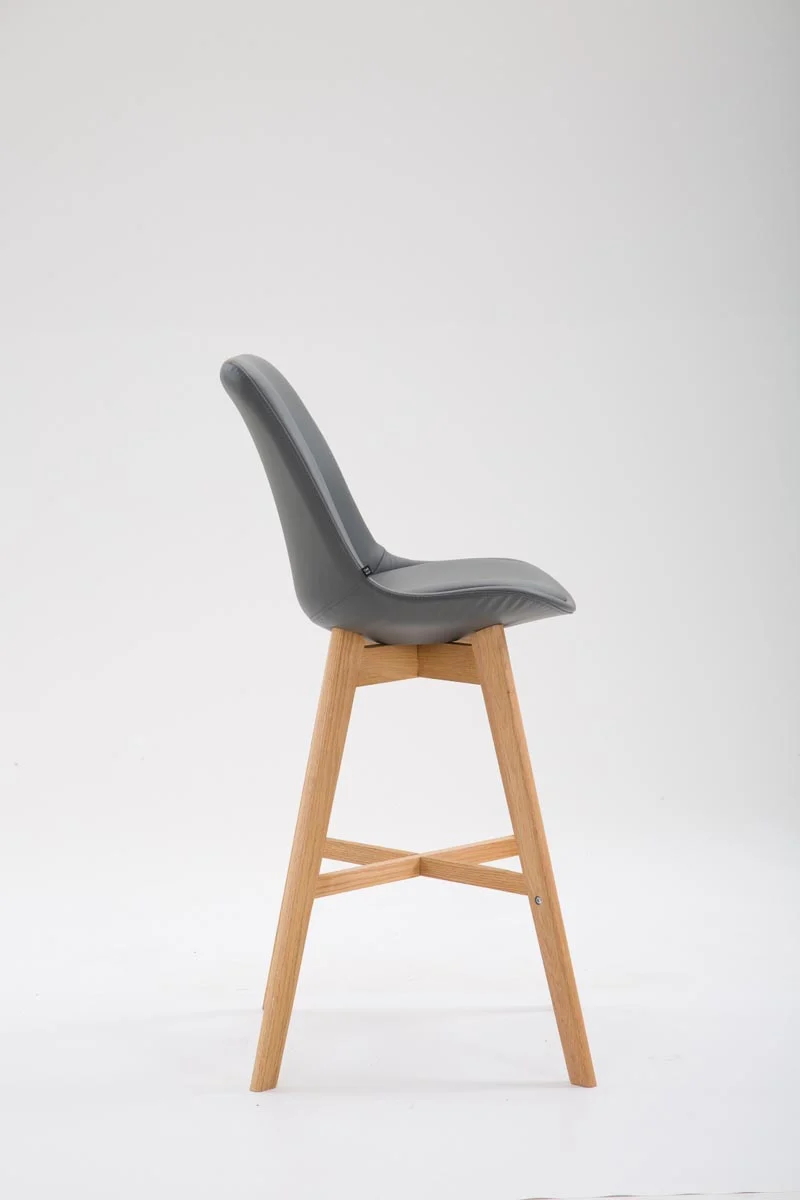 Tabouret de bar chaise haute design scandinave moderne en synthétique gris TDB10388