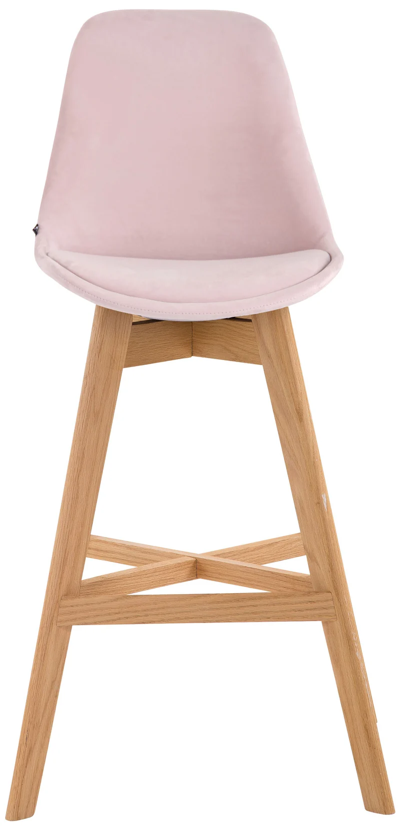 Lot de 2 tabourets de bar chaise haute design moderne en velours rose TDB10357