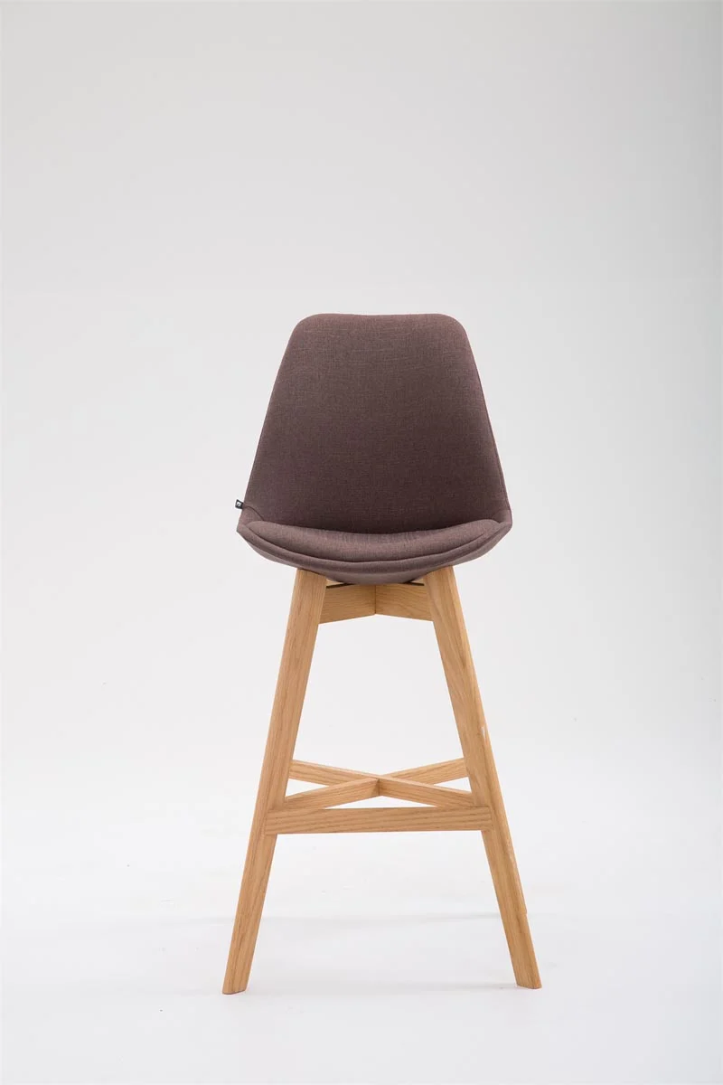Tabouret de bar chaise haute design scandinave moderne en tissu marron TDB10380