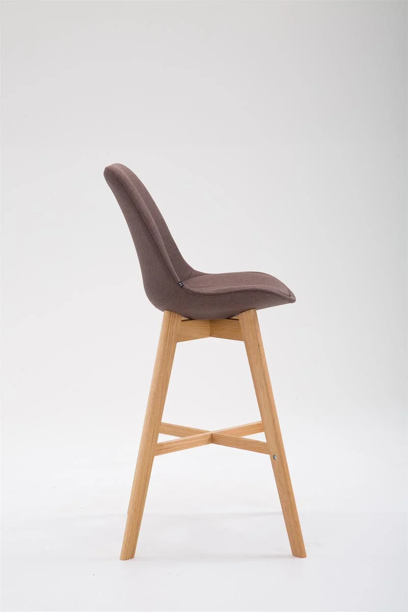 Lot de 2 tabouret de bar chaise haute design moderne en tissu marron 10_0001300