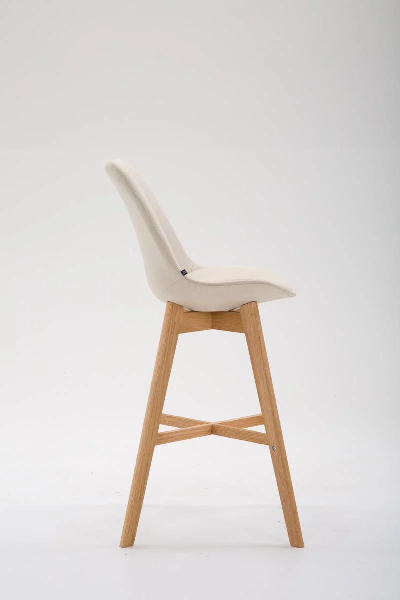 Lot de 2 tabouret de bar chaise haute design moderne en tissu crème 10_0001299