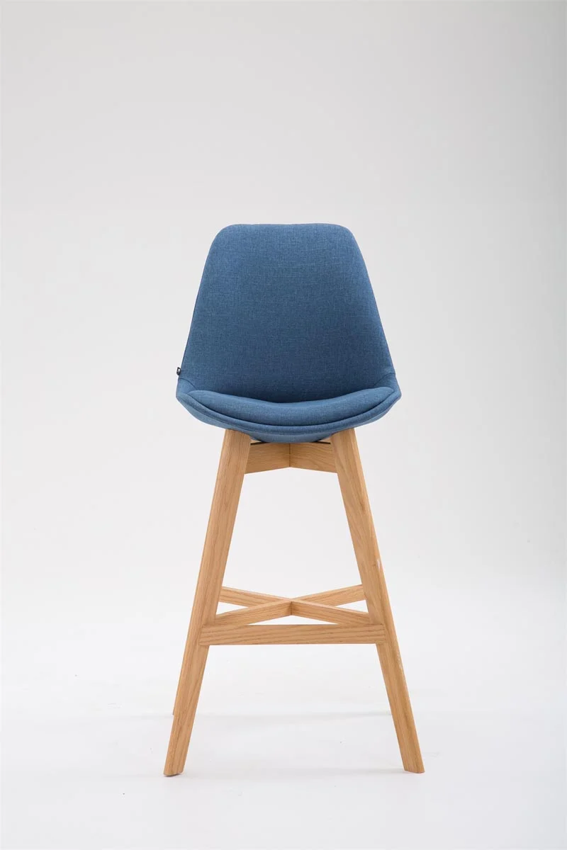 Tabouret de bar chaise haute design scandinave moderne en tissu bleu 10_0000929