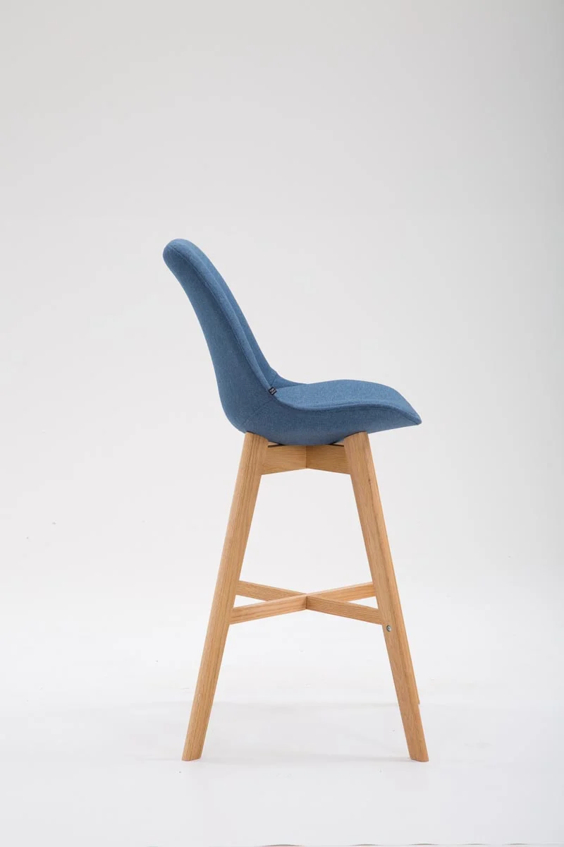 Tabouret de bar chaise haute design scandinave moderne en tissu bleu 10_0000929