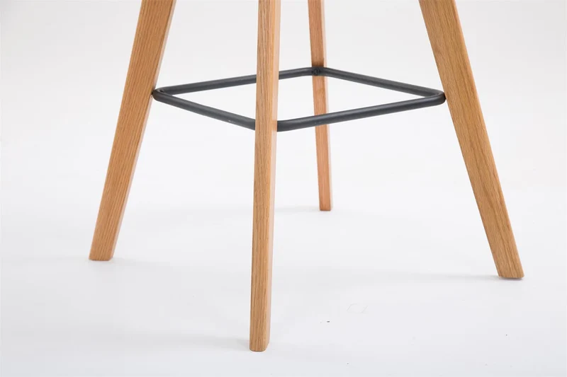 Tabouret de bar x1 style scandinave avec assise en tissu marron et structure en bois naturel 10_0005719