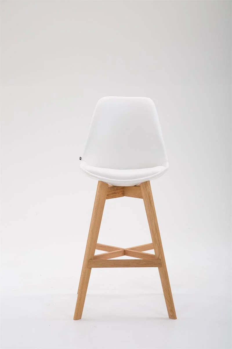 Tabouret de bar chaise haute design scandinave moderne en synthétique blanc TDB10387