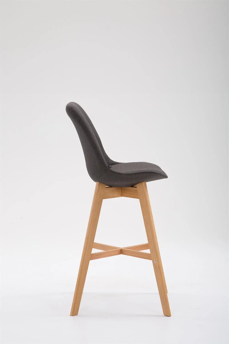 Lot de 2 tabouret de bar chaise haute design moderne en tissu gris foncé 10_0001302