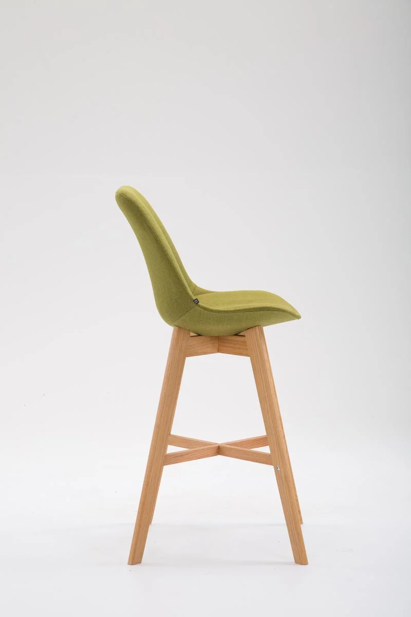 Tabouret de bar chaise haute design scandinave moderne en tissu vert 10_0000926