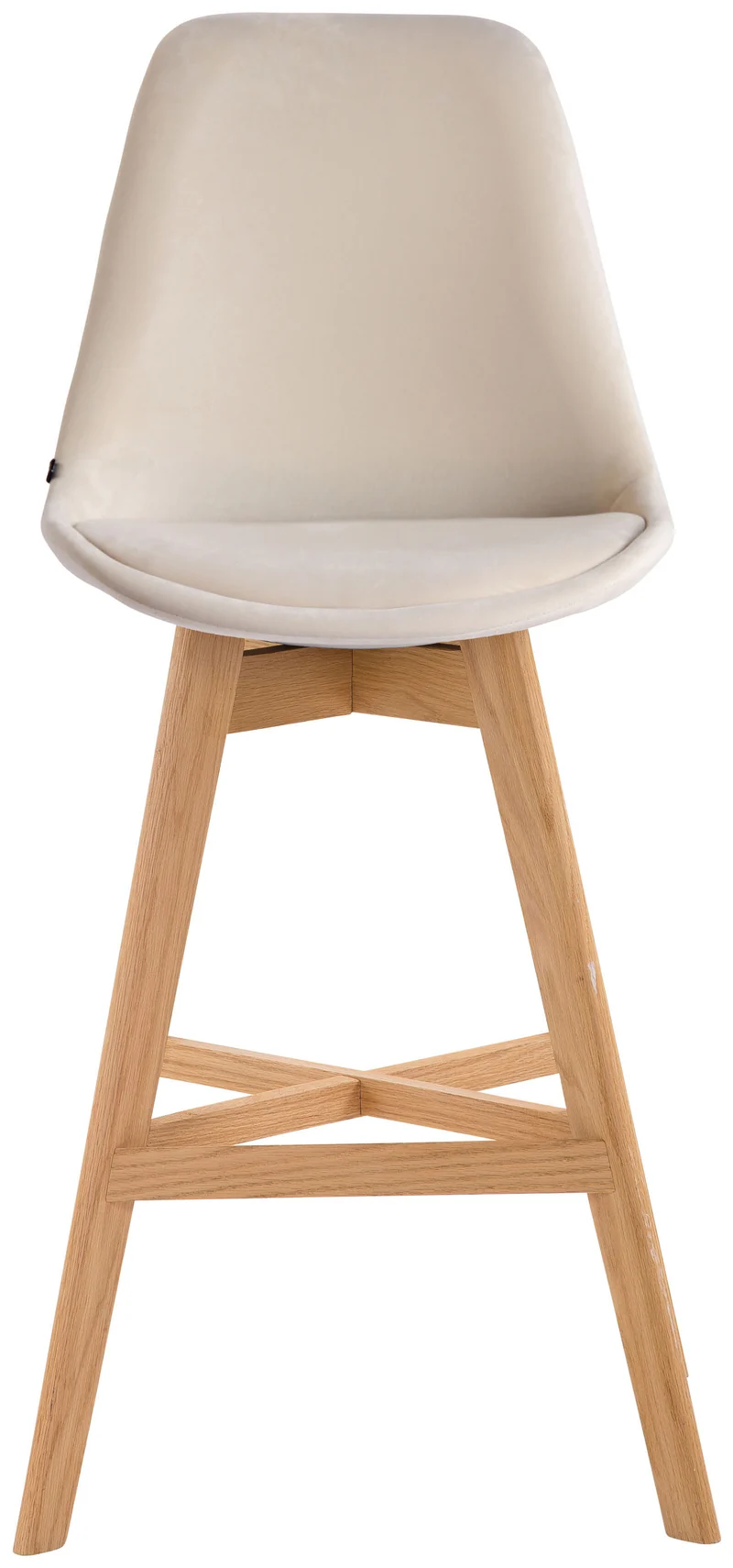 Lot de 2 tabourets de bar chaise haute design moderne en velours crème TDB10356