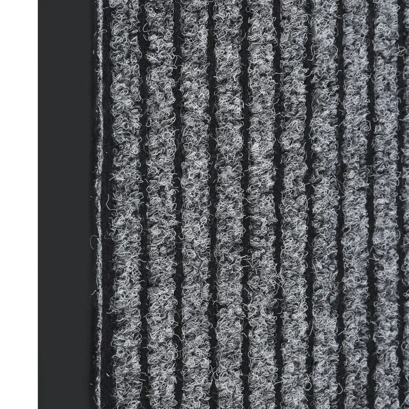 Paillasson de porte d'entrée rayé 40 x 60 cm polypropylène gris et vinyle antidérapant DEC040642