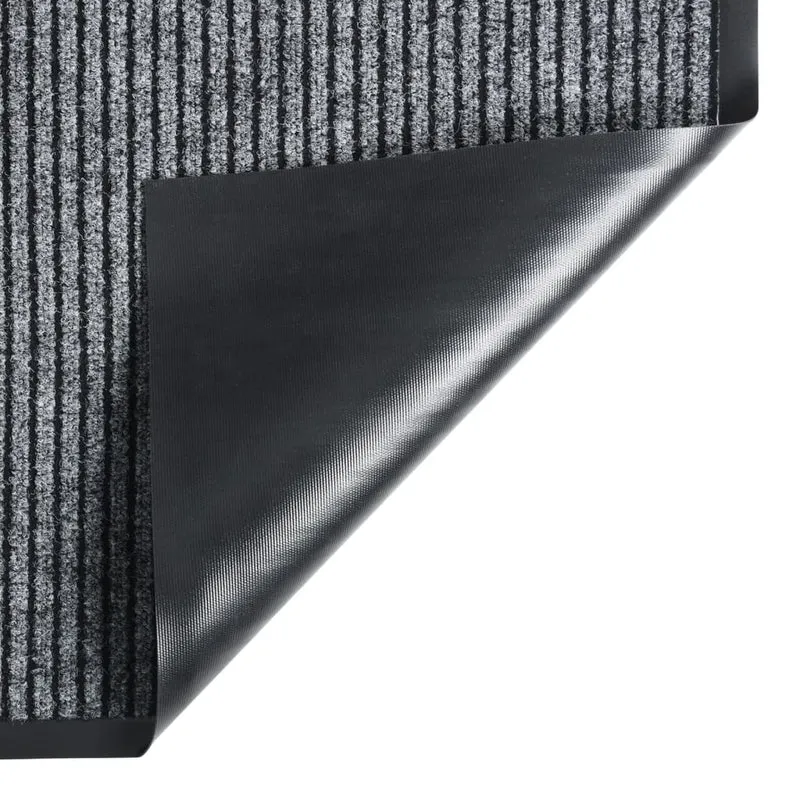 Paillasson de porte d'entrée rayé 40 x 60 cm polypropylène gris et vinyle antidérapant DEC040642