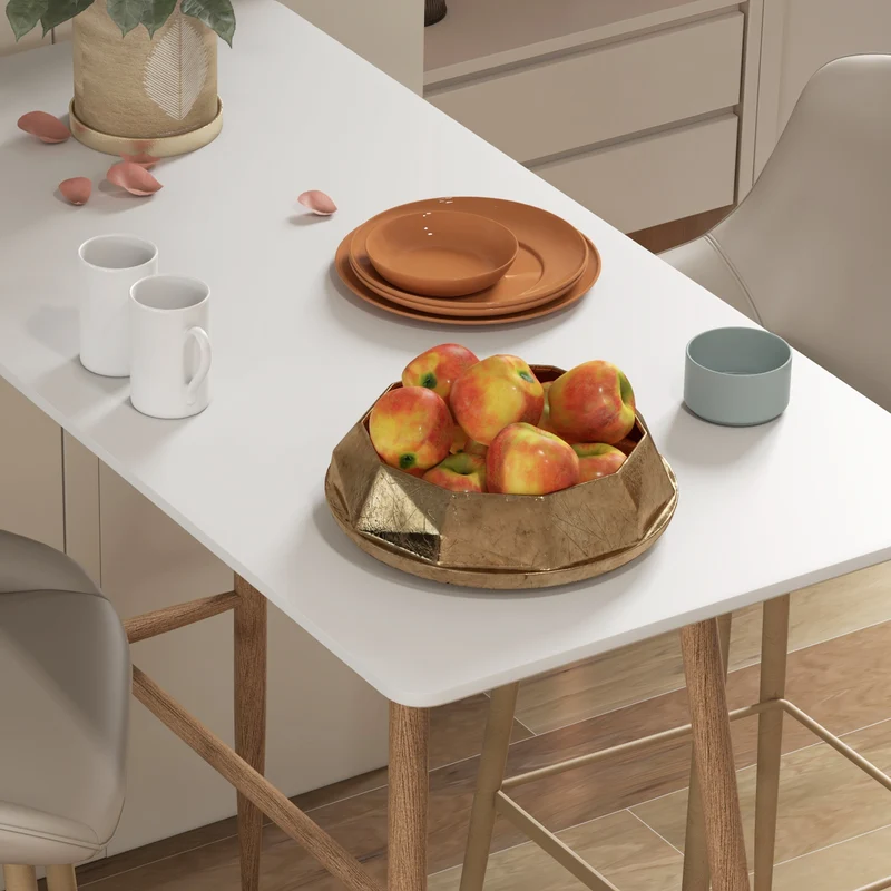 Table de bar rectangulaire 118 x 58 x 98 cm 4 personnes assemblage simple et rapide moderne industriel en MDF blanc 21_0003198
