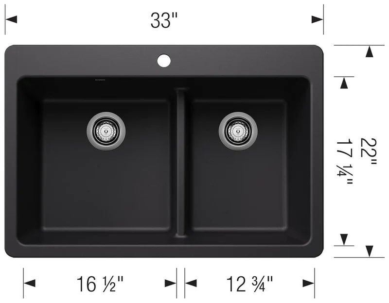 Évier Blanco - Liven 33 Equal double diviseur bas