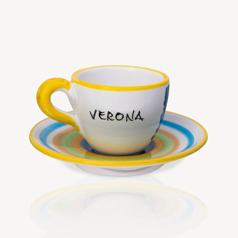 "Romeo & Juliet" - Hand-painted Espresso Cup (2 cups)