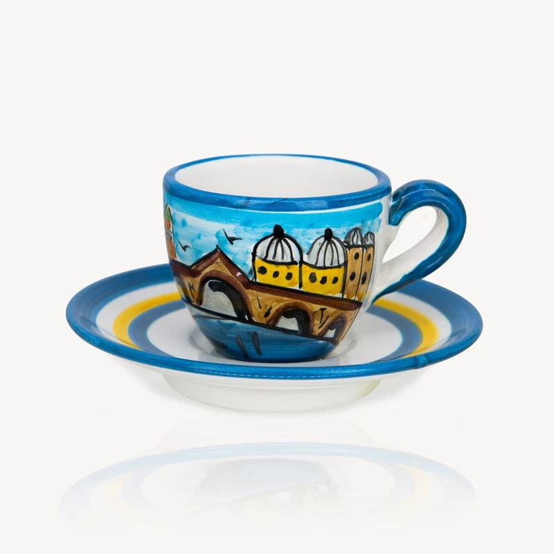 "Venezia" - Hand-painted Espresso Cup Memoritaly (2 cups)