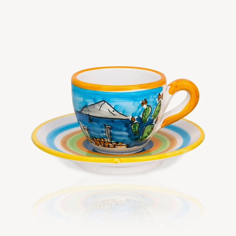 "Sicilia" - Hand-painted Espresso Cup (2 cups)