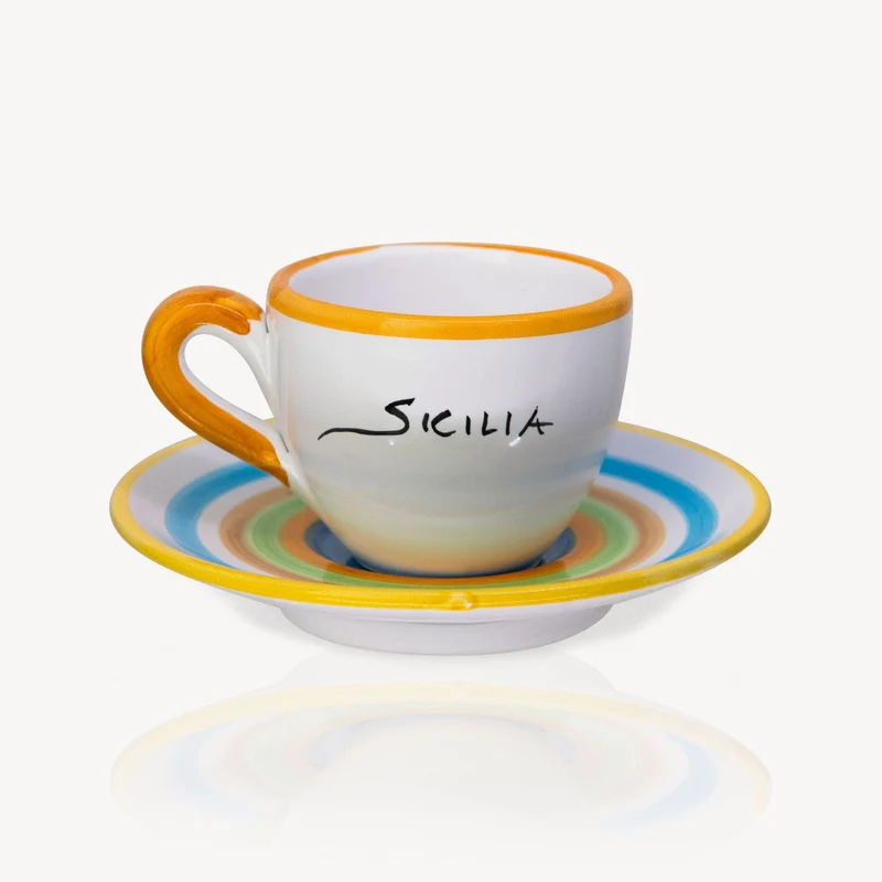 "Sicilia" - Hand-painted Espresso Cup (2 cups)