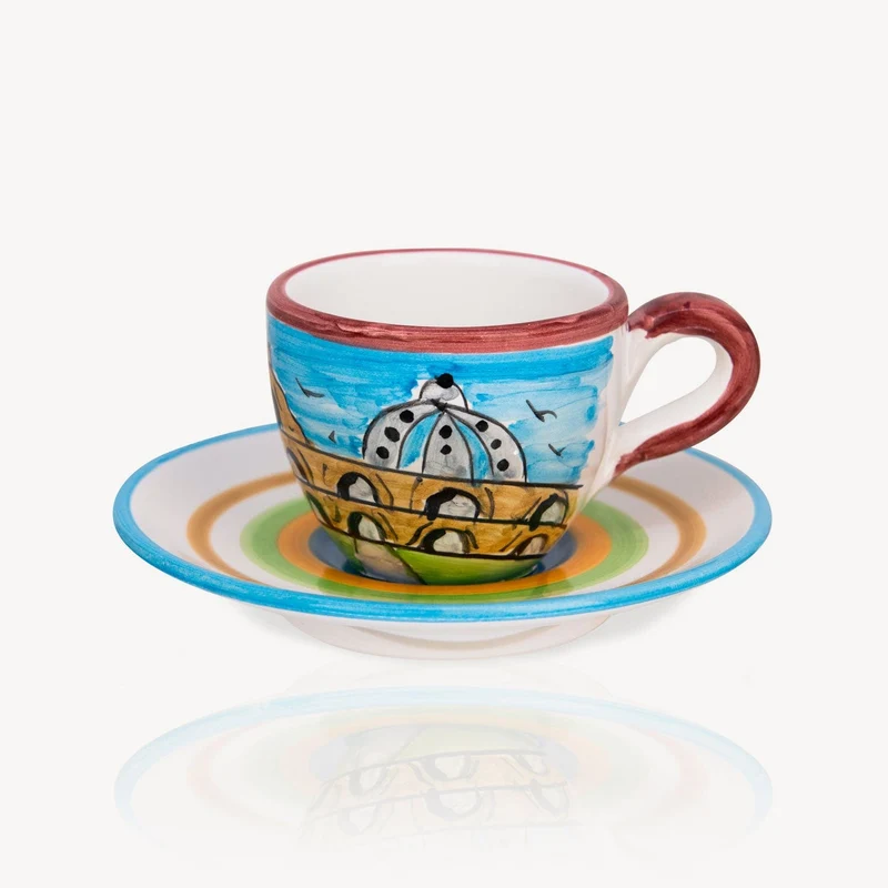 "Roma" - Hand-painted Espresso Cup (2 cups)