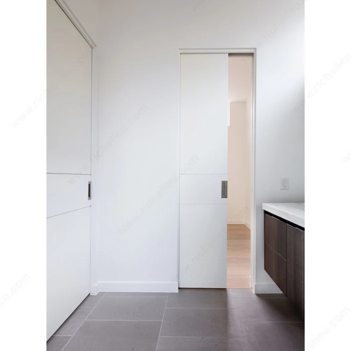 Ensemble de quincaillerie pour porte coulissante escamotable ou apparente