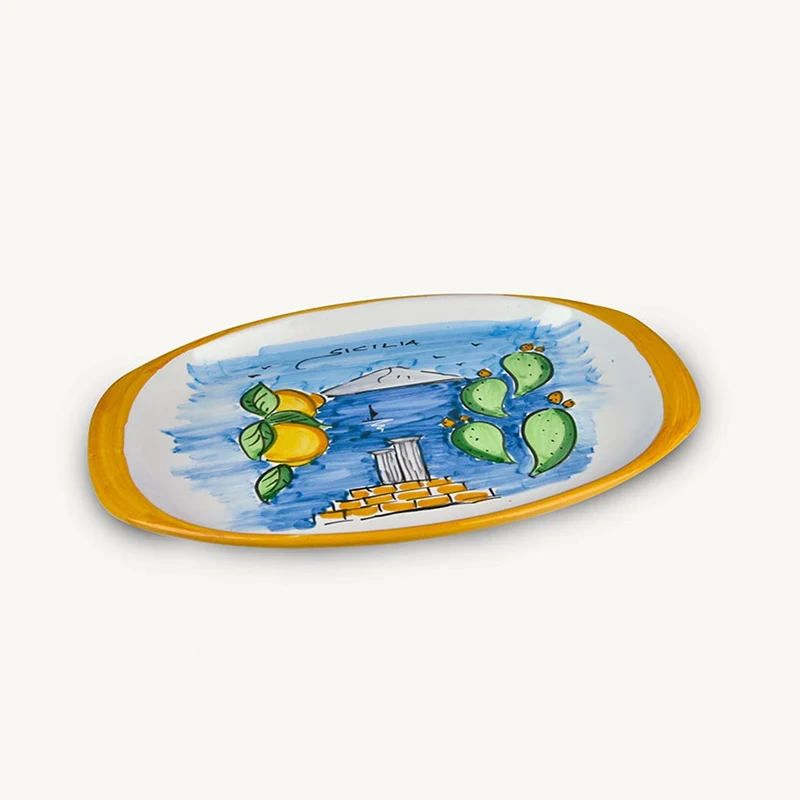 Memoritaly handmade painted tray Sicilia