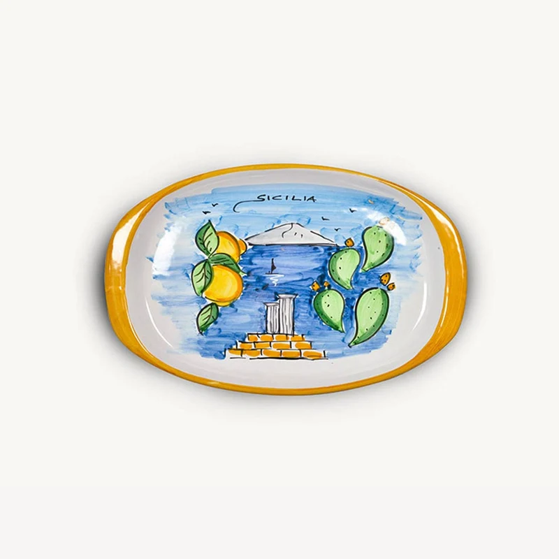 Memoritaly handmade painted tray Sicilia