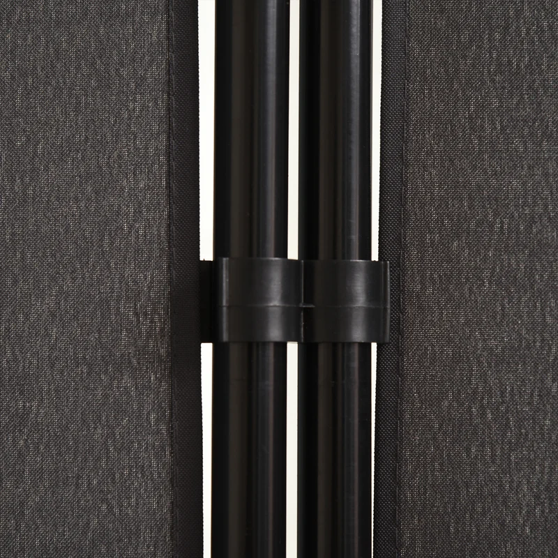 Paravent 3 panneaux séparateur 253 x 50 x 182 cm occultant autoporté contemporain haute densité en polyester gris foncé 21_0001222