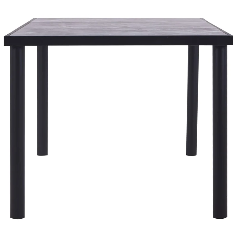 Table de salle à manger design moderne 200 x 100 x 75 cm MDF et métal couleur noir et gris béton DEC036892
