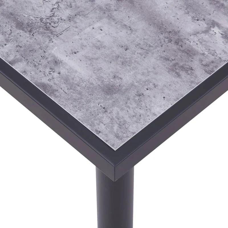 Table de salle à manger design moderne 200 x 100 x 75 cm MDF et métal couleur noir et gris béton DEC036892