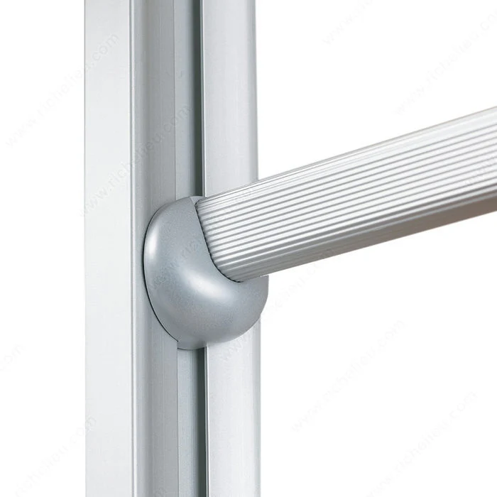 Tringle de garde-robe ovale en aluminium rainurée