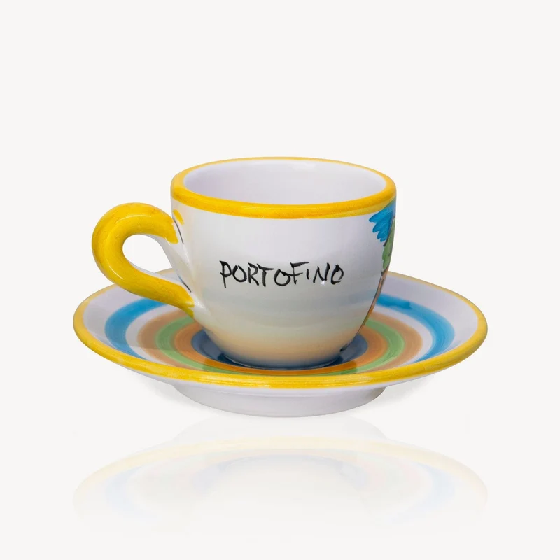 "Portofino" - Hand-painted Espresso Cup (2 cups)