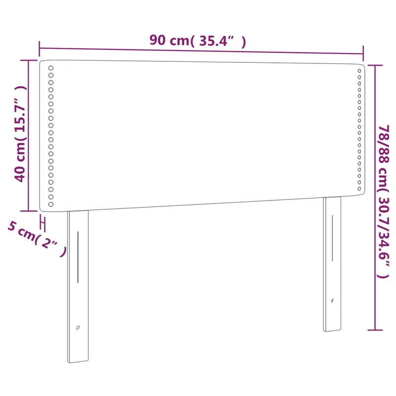 Tête de lit accessoire couchage chambre à coucher meuble à LED 90 x 5 x 78/88 cm tissu taupe TDL0200347