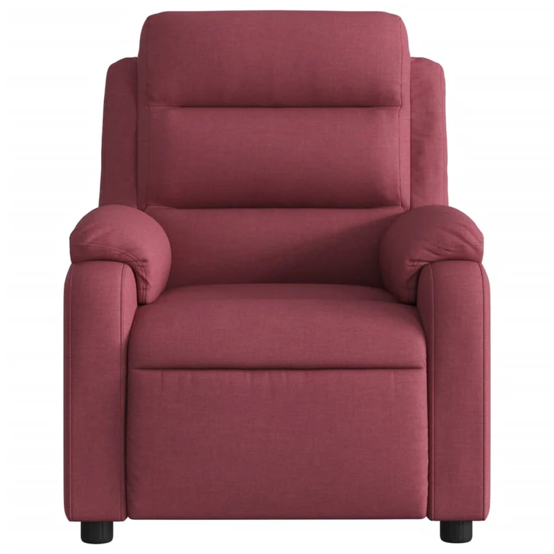 Fauteuil relax TV rembourrage confortable fonction d'inclinaison manuelle en tissu rouge bordeaux DEC028145