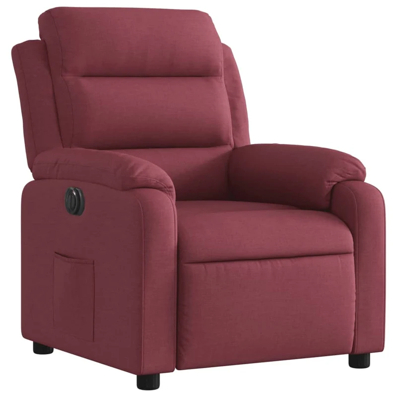 Fauteuil relax TV fonction d'inclinaison électrique très confortable en tissu rouge bordeaux DEC028548
