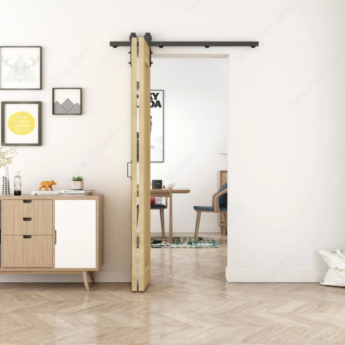 Ensemble pour porte de grange pliante RUSTIQUE avec rail