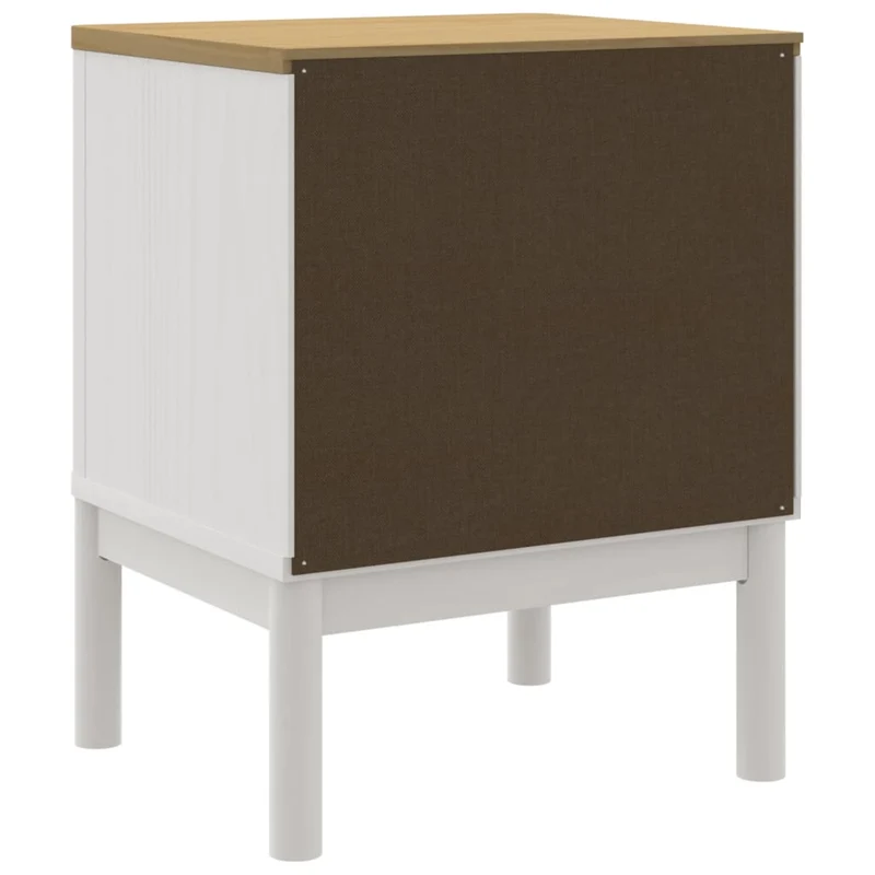 Table de chevet avec deux tiroirs 45 x 39 x 57 cm bois de pin massif blanc DEC033913